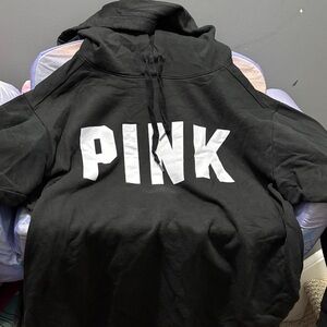 Victoria's Secret Black Hoodie with White PINK Logo